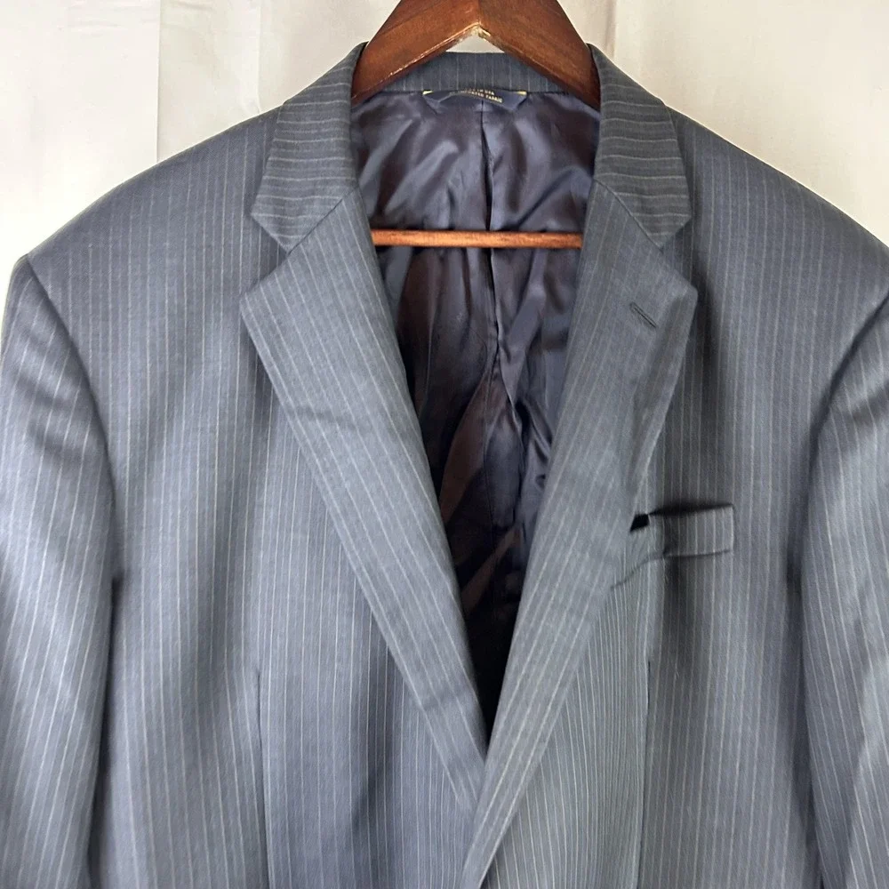 Brooks Brothers Blazer‎ Mens 48R Gray Pinstripe 1818 Madison Saxxon Wool USA